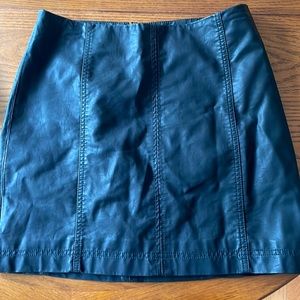 Black Faux Leather Skirt